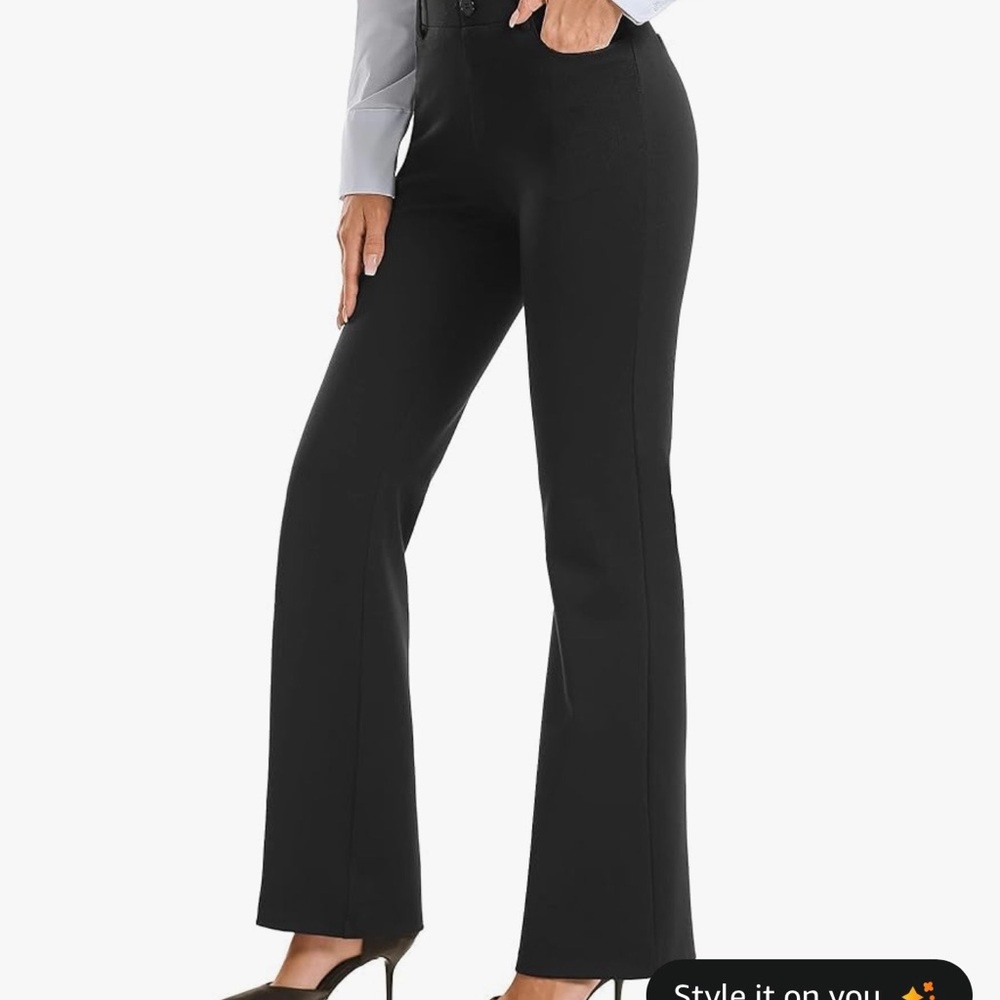 Elegant Black Flare Women's Pants